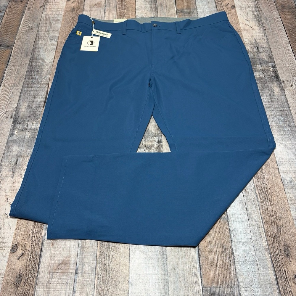 NWT Duck Head Performance Pants Mens 42x34 Midnight Blue Stretch Chino Casual